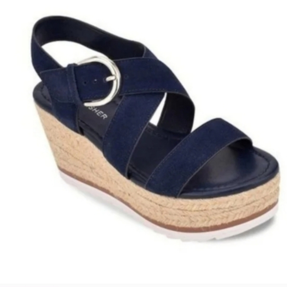 Marc fisher Zain Blue espadrille wedge sandals
